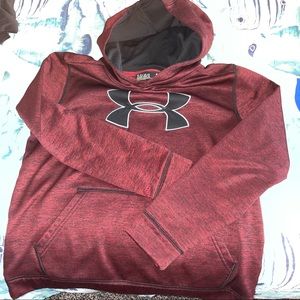 Boys Large Under Amour Storm Hoodie in maroon EUC